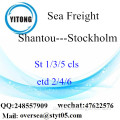 Shantou Port LCL Konsolidierung nach Stockholm